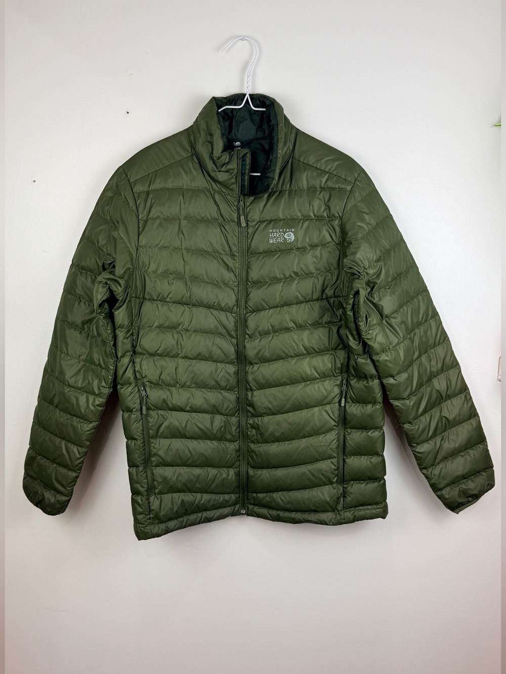 Mountain Hardwear Men’s Down Puffer Jacket Olive Green Lightweight Packable